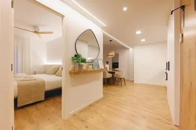 Cama o camas de una habitación en Bravissimo Pou Rodó, 2-bedroom and bike friendly