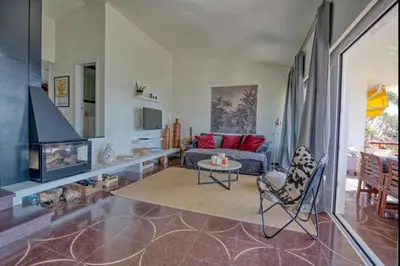 Zona de estar de Apartment with pool and tennis courts in Calella de Palafrugell