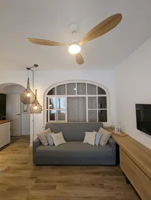 Zona de estar de La Casita Tamariu