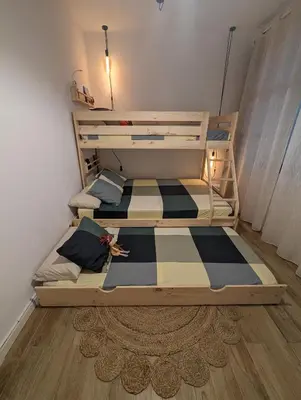 Cama o camas de una habitación en La Casita Tamariu