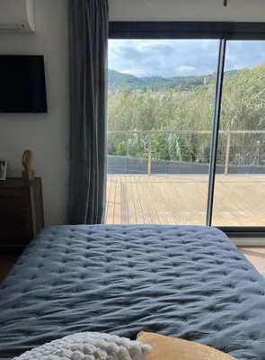 Cama o camas de una habitación en Casa Mont-mar