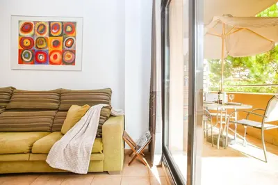 Zona de estar de AL47 Spacious apartment near Fenals beach