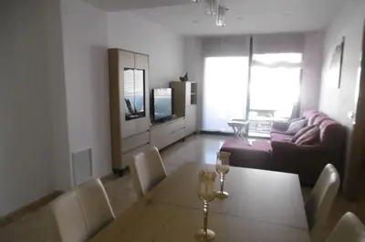 Una televisión o centro de entretenimiento en AMPLIO Y CONFORTABLE APARTAMENTO con PARKING