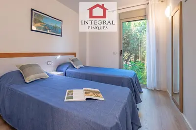 Cama o camas de una habitación en El Coralí Apartament Palamós