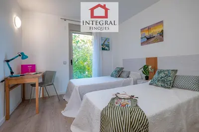 Cama o camas de una habitación en El Coralí Apartament Palamós