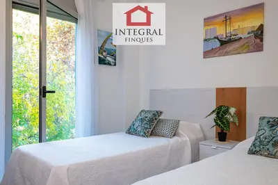 Cama o camas de una habitación en El Coralí Apartament Palamós