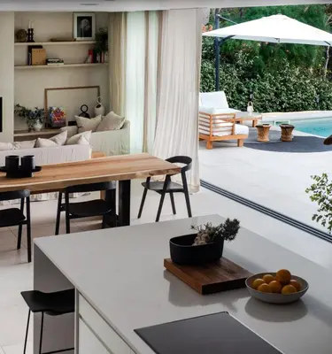Zona de estar de La Casa Blanca de Tamariu