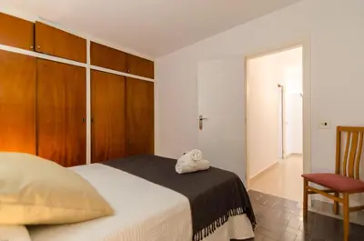 Cama o camas de una habitación en Apto Lyra cerca de playa 5 huéspedes