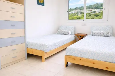 Cama o camas de una habitación en Penthouse - Balcony - Private Beach - Private Pool