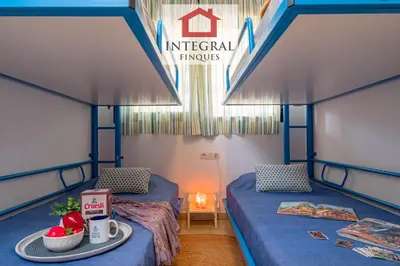 Cama o camas de una habitación en Apartament Cel Blau