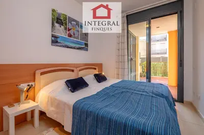 Cama o camas de una habitación en Apartament Cel Blau