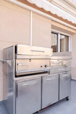 Plano de SeaBreezeHeaven - Sea View Apartment, Pool & Spacious Terrace with BBQ - 50m from Sant Pol Beach