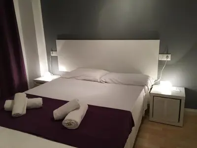 Cama o camas de una habitación en Apartaments Muntaner I