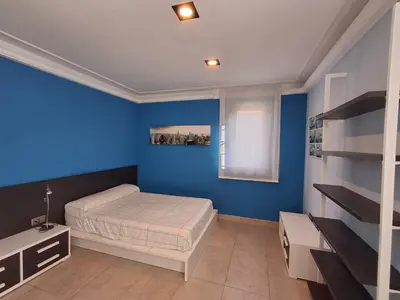 Cama o camas de una habitación en Magnífica Villa Familiar Con Gran Piscina