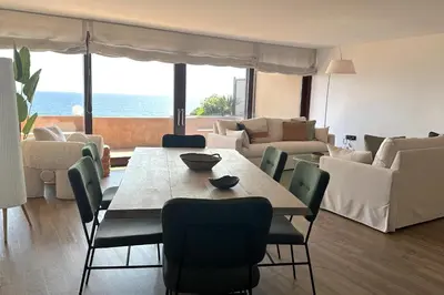 Zona de estar de LETS HOLIDAYS Dúplex Frente Al Mar, Piscina Panorámica, Dos Pkg