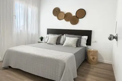 Cama o camas de una habitación en Apartamento moderno con Terraza cerca de Calella de Palafrugell