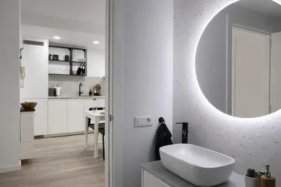Una cocina o zona de cocina en Apartamento moderno con Terraza cerca de Calella de Palafrugell