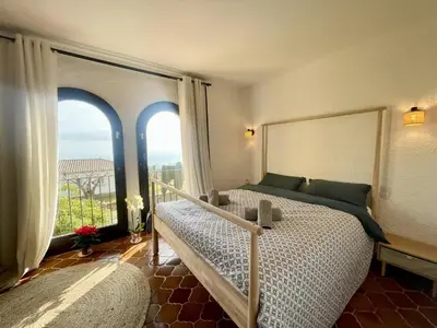 Cama o camas de una habitación en Villa Mediterranea by Costabravaway