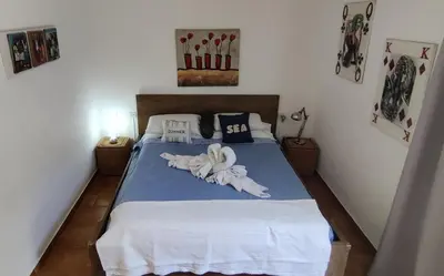 Cama o camas de una habitación en Private Villa in Sant Feliu de Guixols Costa Brava Pool Overlooking Bay