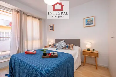 Cama o camas de una habitación en Apartament la Illeta