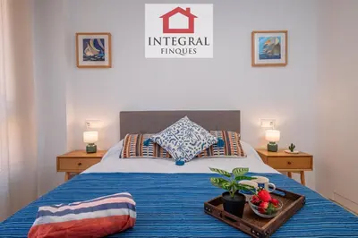 Cama o camas de una habitación en Apartament la Illeta
