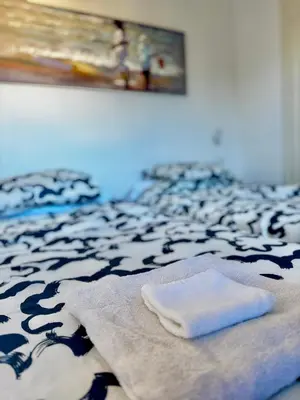 Cama o camas de una habitación en Apartamento Canet de Mar - Primera linea de Playa - Increibles vistas al Mar