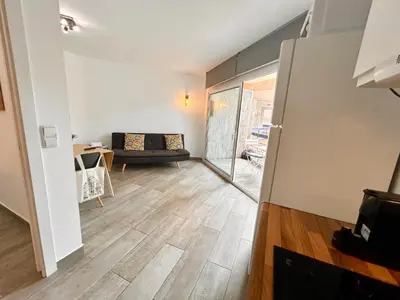 Zona de estar de Maravilloso apartamento en Platja d'Aro muy cerca de la playa