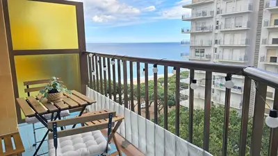 Un balcón o terraza de Bright Apartment with Two Balconies and a Seaside Pool