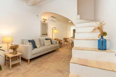 Zona de estar de Casa con encanto a pie de playa