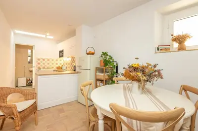 Una cocina o zona de cocina en Casa con encanto a pie de playa