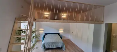 Cama o camas de una habitación en Beautiful apartment with pool terrace parking