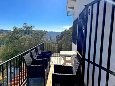 Un balcón o terraza de Villa Blanca Lloret de Mar, Barbacoa, vistas al mar
