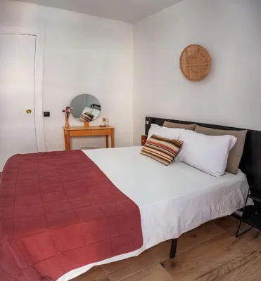 Cama o camas de una habitación en Beach Apartment Blanes