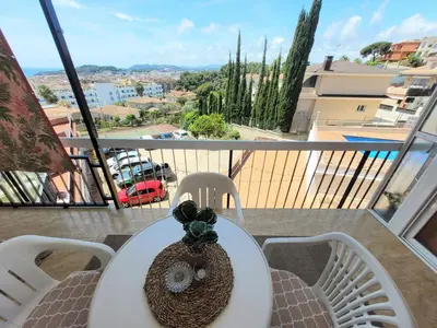 Un balcón o terraza de Apartment Costa Brava, SEAview! Nearby beach Lloret de Mar
