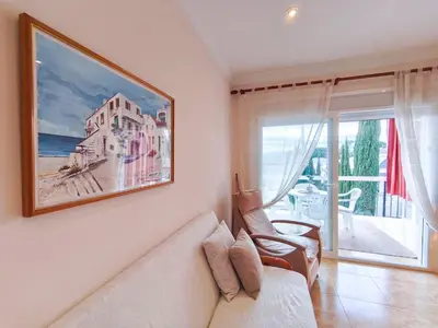 Zona de estar de Apartment Costa Brava, SEAview! Nearby beach Lloret de Mar