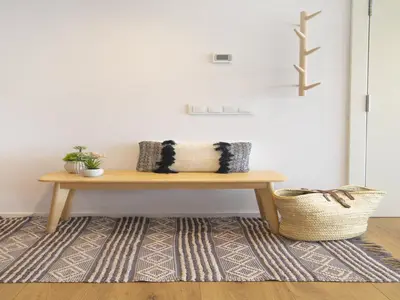 Plano de Seafront Apartment in Calella with Beach Access