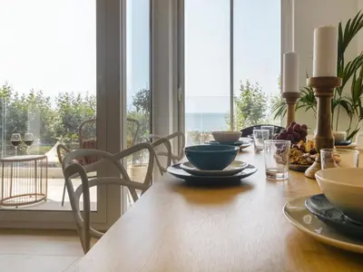 Plano de Seafront Apartment in Calella with Beach Access