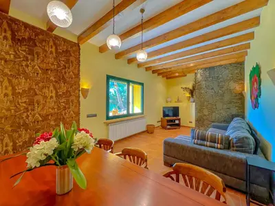 Zona de estar de Holiday Home in Palamós near the Beach