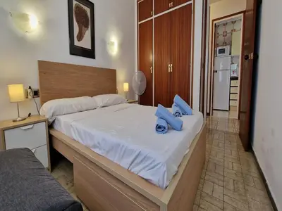 Cama o camas de una habitación en Apartment in Santa Susanna near the Beach