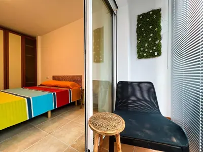 Cama o camas de una habitación en Apartment in Blanes with Sea Views