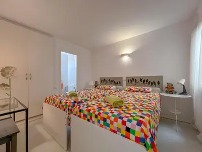 Cama o camas de una habitación en Apartment in Lloret near Lloret Beach
