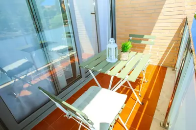 Un balcón o terraza de AL45 - Apartamento en segunda línea de mar Fenals
