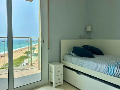 Cama o camas de una habitación en Apartamento Sicamar en Platja d'Aro