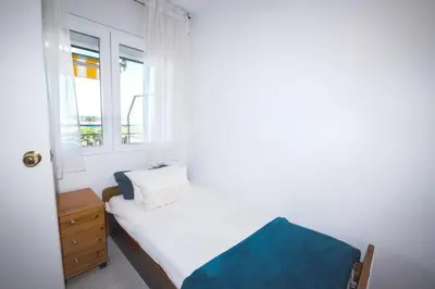 Cama o camas de una habitación en Apto con vista fantástica y piscina en S'Agaró