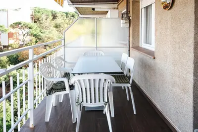 Un balcón o terraza de Apto con vista fantástica y piscina en S'Agaró