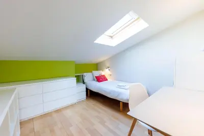 Cama o camas de una habitación en Flateli Portal Barca 15