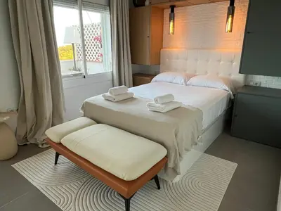 Cama o camas de una habitación en LOFT PRIVË au Mirador del Codolar