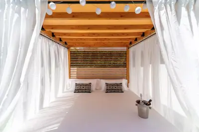 Cama o camas de una habitación en CASA AZUL Blanes