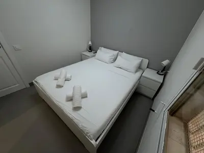 Cama o camas de una habitación en Apartamentos en la rambla