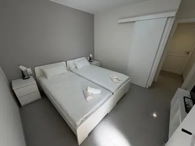 Cama o camas de una habitación en Apartamentos en la rambla